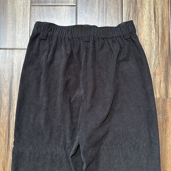 NWT HALARA Black Loose Fit Corduroy Pants with Pleats S - Picture 13 of 15